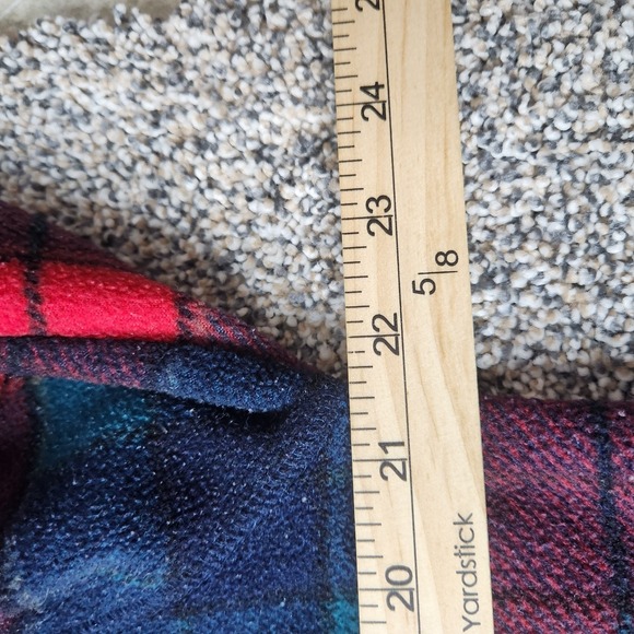 Vintage 1990s Catalina Fleece Quarter Zip Lindsay Plaid Xmas Sweater Logo - Picture 10 of 10